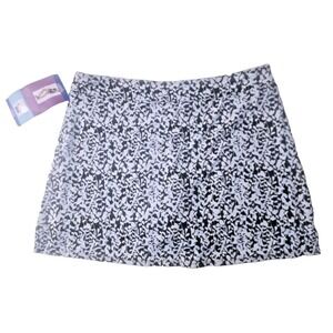Tranquility by Colorado Clothing Womens Skort Large Black White Dense Leaves New